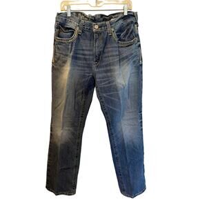 ⭐️ Men’s Ariat Western Slim Straight Jeans Size 35X32 Rodeo Cowboy